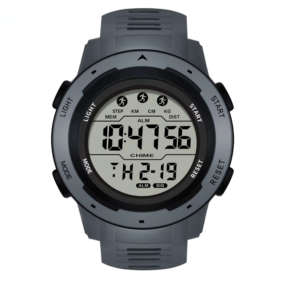 Gray Digital Watch Military Clock